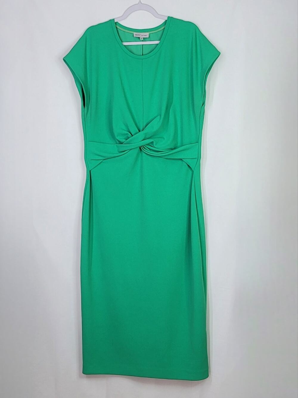 GIBSON LATIMER Kelly Green Twist Front Cap Sleeve Maxi Dress Women's Size XXL